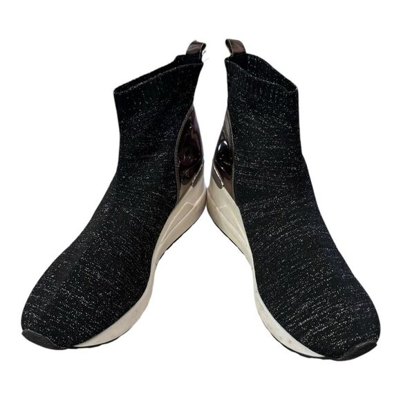 Michael Michael Kors Neoflex Women's Wedge Heel Black Metallic Boots Sneakers 5 - Picture 3 of 9